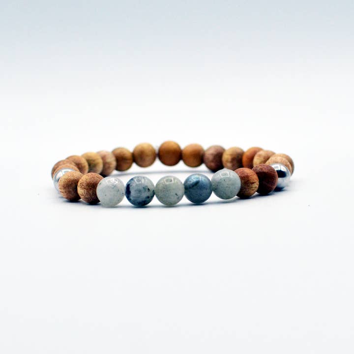 Wood Labradoriet Armband for wholesale by Beau Accessoires