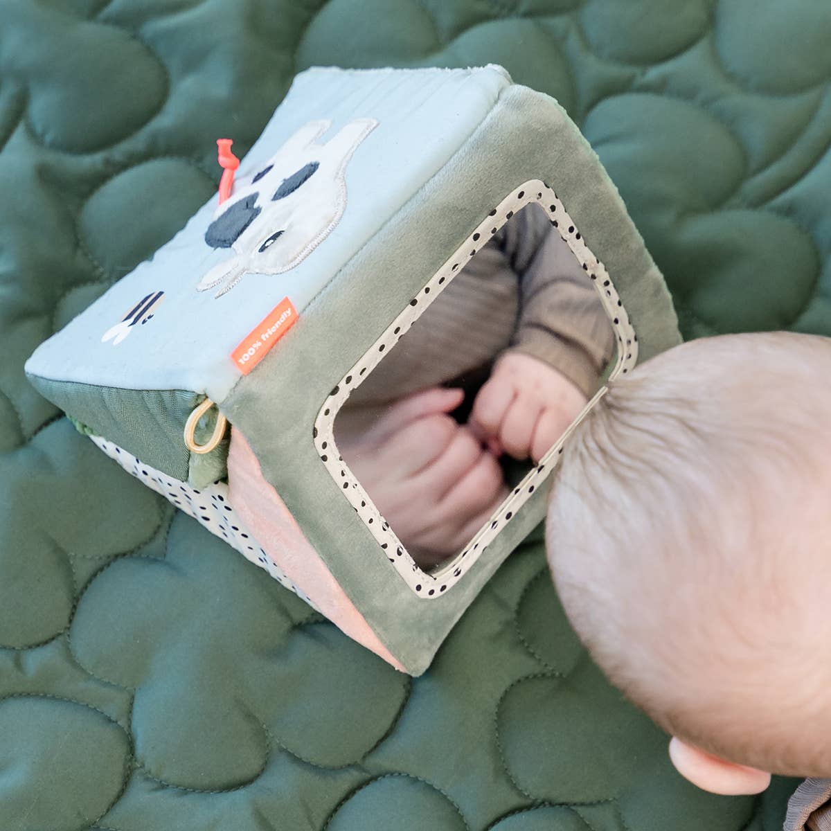 Done by Deer - Wholesale Crinkle Tag Toy - Baby - Fold-out sensory mirror Tiny farm Colour mix1