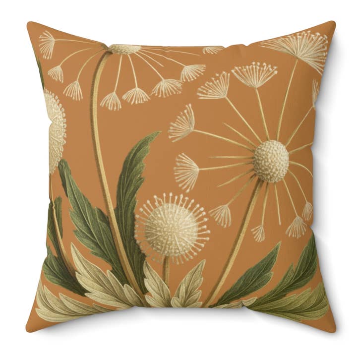 Upside Down Owl Farm - Wholesale Throw/Decorative Pillow - Botanical Dandelion Floral Throw Pillow, Earthy Vibes6