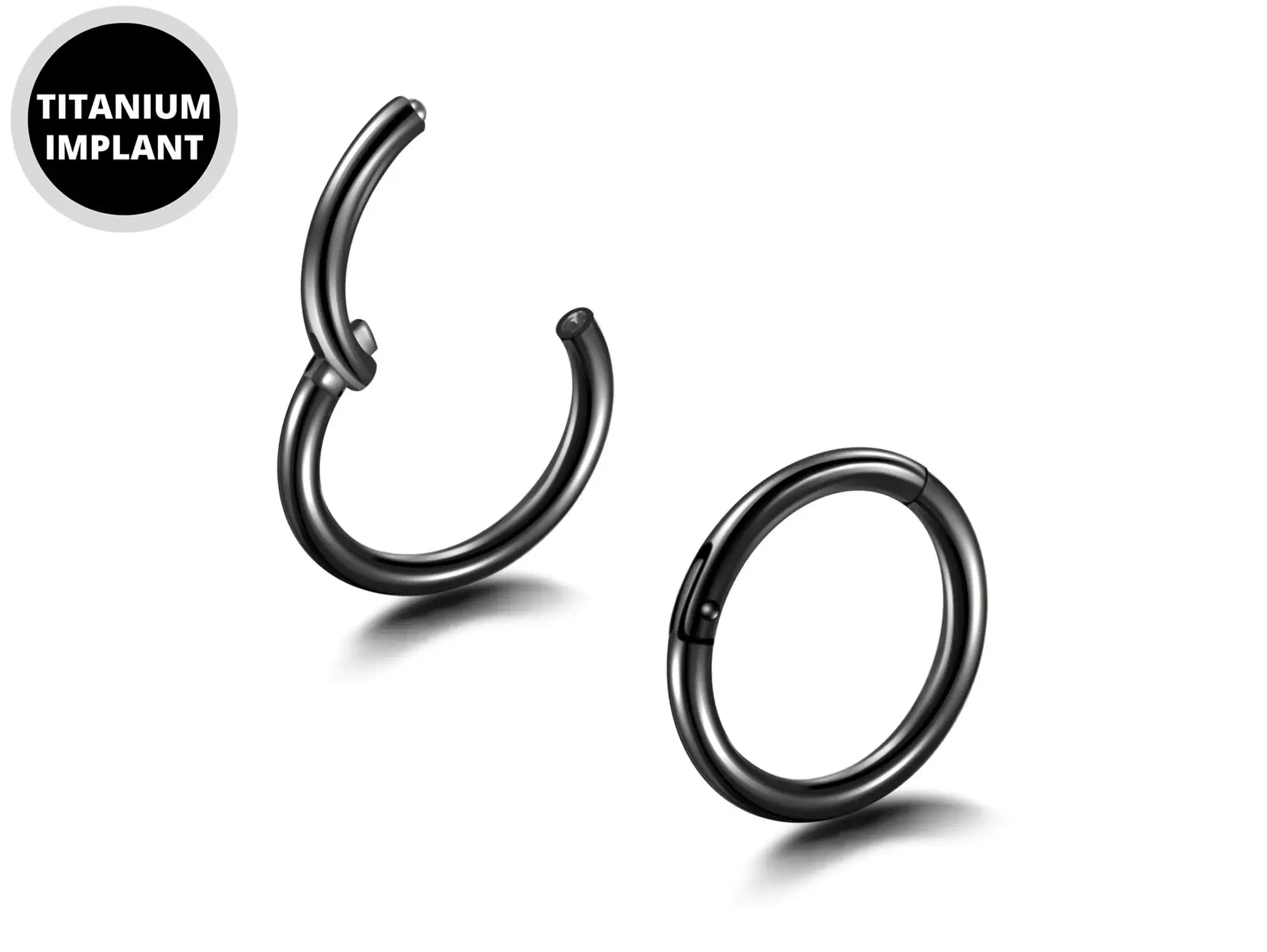 Bodytrend - Wholesale Nose Ring - TITANIUM  - SEGMENT HINGED RINGS , CLICKER RING2