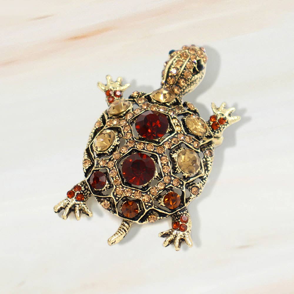 Sensibling Corp. - Venta al por mayor Broches - Broche de Tortuga Marina Adornado con Piedras de Imitación7