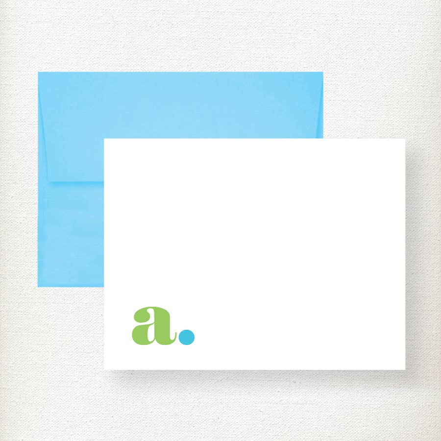 Chunky Dot Initial Note Card - Multi Color for wholesale on Faire5