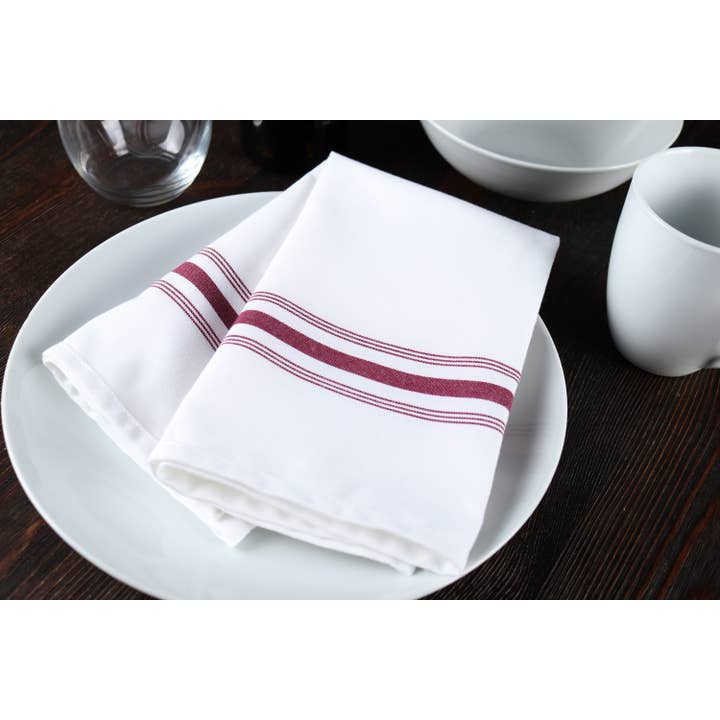 Arkwright Home - Wholesale Dinner & Cloth Napkin - Striped Bistro Napkins (12pk) - Spun Polyester, Colors,18x2210