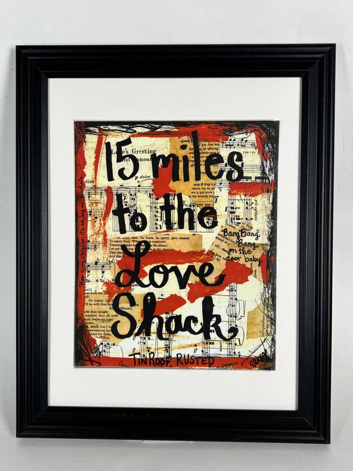 Stampa artistica musicale «Love Shack» di B52 per la vendita all'ingrosso da parte di Lexicon of Love Music Art