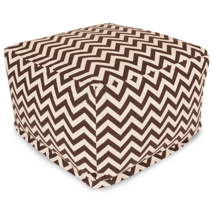 Majestic Home Goods Chocolate Chevron Ottoman for wholesale by Majestic Home Goods