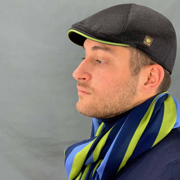 CHAPÉU DE CAXEMIRA PURO EM MELANGE BLACK COD 462 por atacado de C.C.&Co.Srl