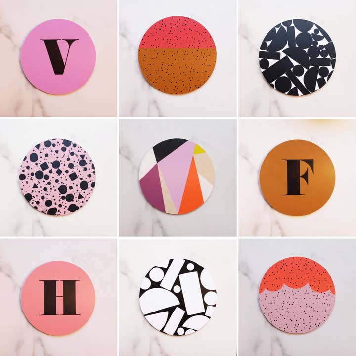 Hippstory - Wholesale Coasters - Geo Purple Coaster - Letter E3