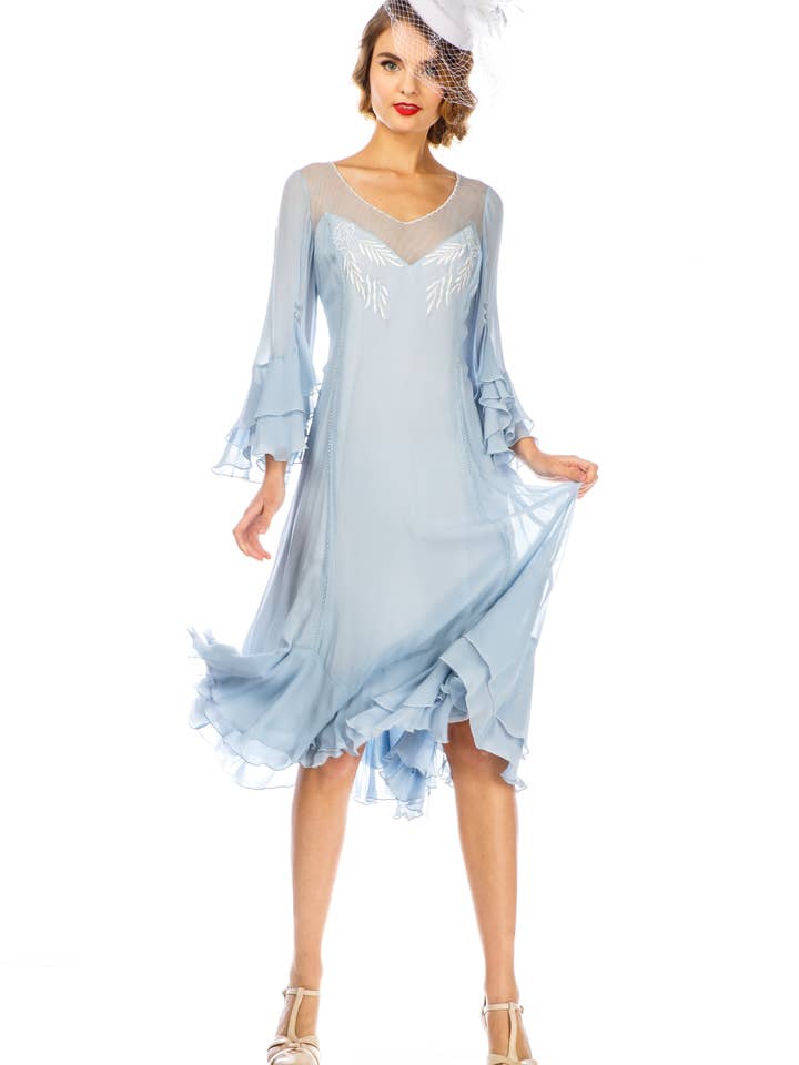 LightCyan Vintage Inspired Sky Blue Dress by Nataya for wholesale on Faire3