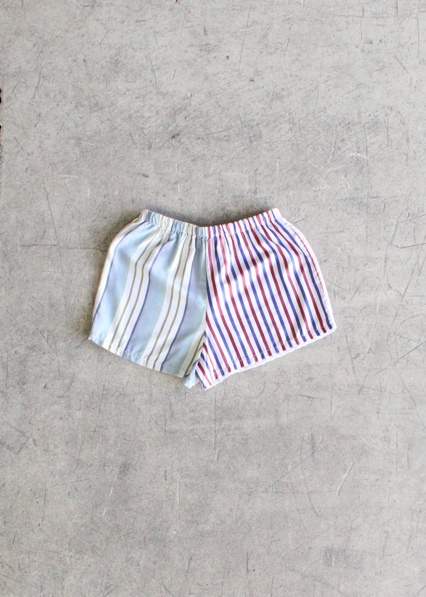 American Recycled Clothing - Wholesale Shorts - Women's - Striped Shirting Pieced Short Bundle3