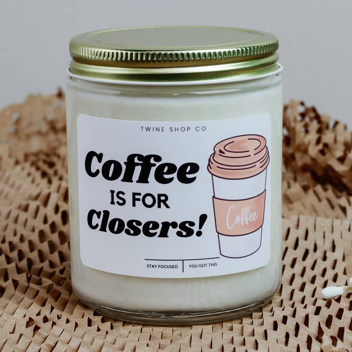 Coffee is For Closers Soy Candle Gift for wholesale by Twine Shop Co