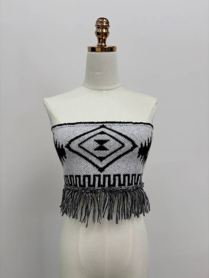 Ørkenhorisont Frynset Strikket Bandeau for engroshandel hos DUSTY ROSE