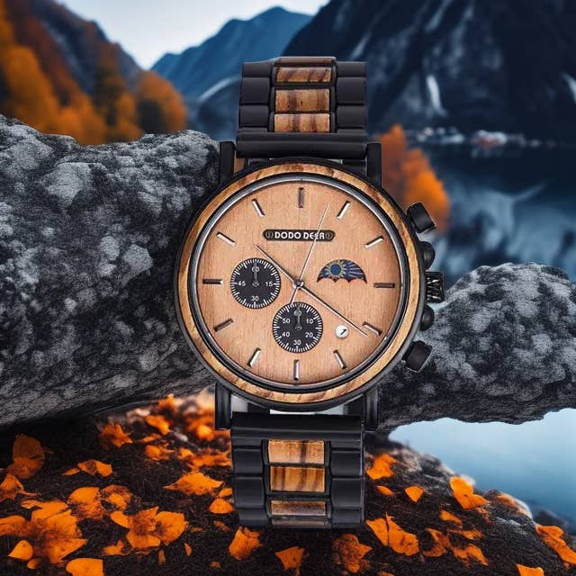 DODO DEER Multi-function Wooden Watch for wholesale by WoodWristCo
