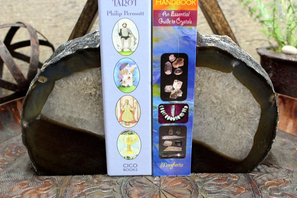 Rock Paradise - Wholesale Bookend - Black Agate Geode Crystal Stone Bookend Pair 3-6 lb6