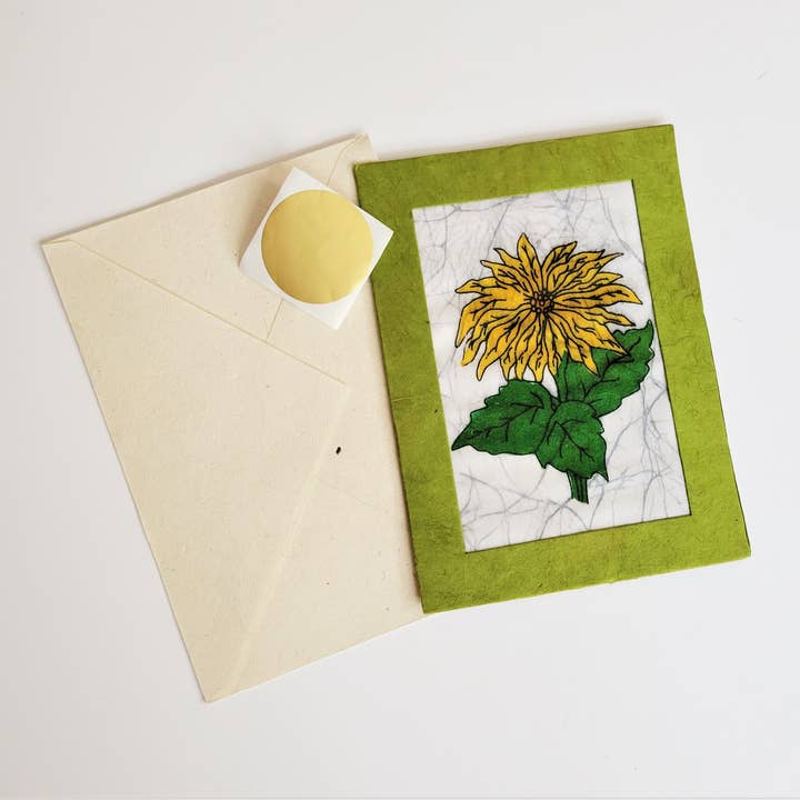 Carte Batik Marigold pour la vente par Eclectic Woodchuck