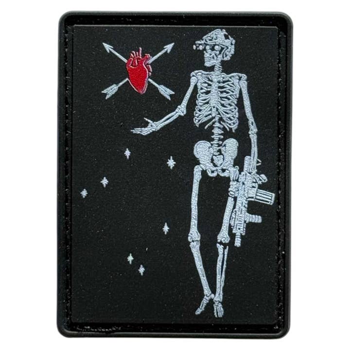 Esqueleto Pirata Jolly Roger Coração Patch de PVC por atacado de ARTPATCHES