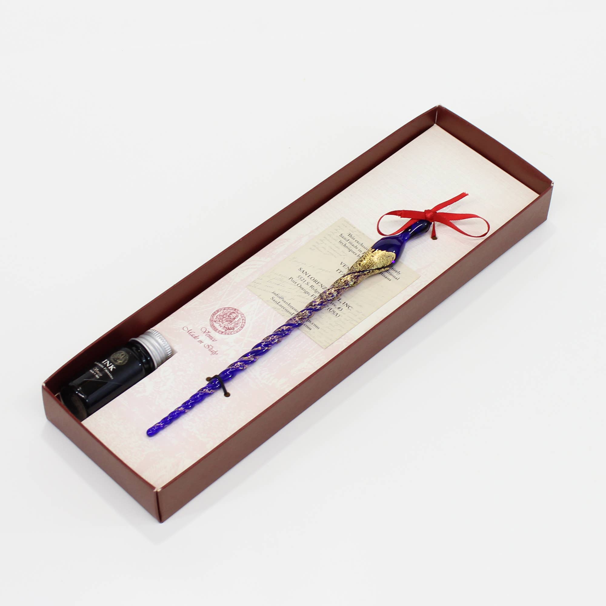 San Lorenzo Design - Wholesale Pen - Murano Glass Pen with Gold Leaf, Classic Writing Instrument1