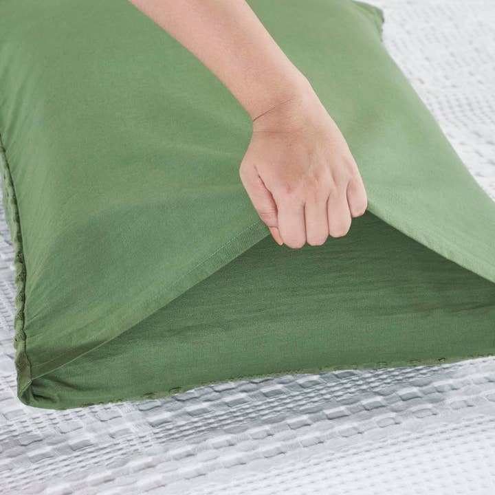 VHC Brands - Wholesale Throw Pillow Cover - Waffle Weave Olive Green Body Pillow Cover 54Lx20W