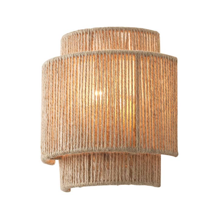 Brio Lighting - Wholesale Sconce - Lusteria 9" Boho Hand Woven Rope 1-Light Wall Sconce Light2