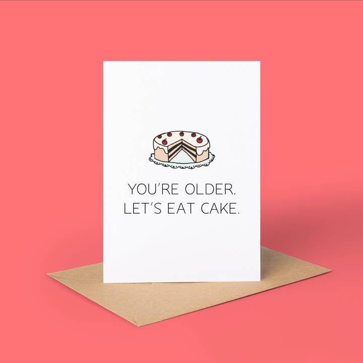 A6 Birthday Card - "Let's Eat Cake" for wholesale by Ditsy & Stitch