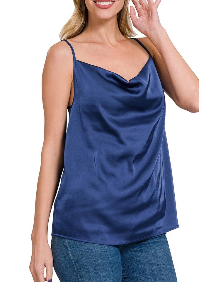 Vanilla Monkey – wholesale Camisole – Dam – Satäng Charmeuse Cowl Hals Cami Topp2