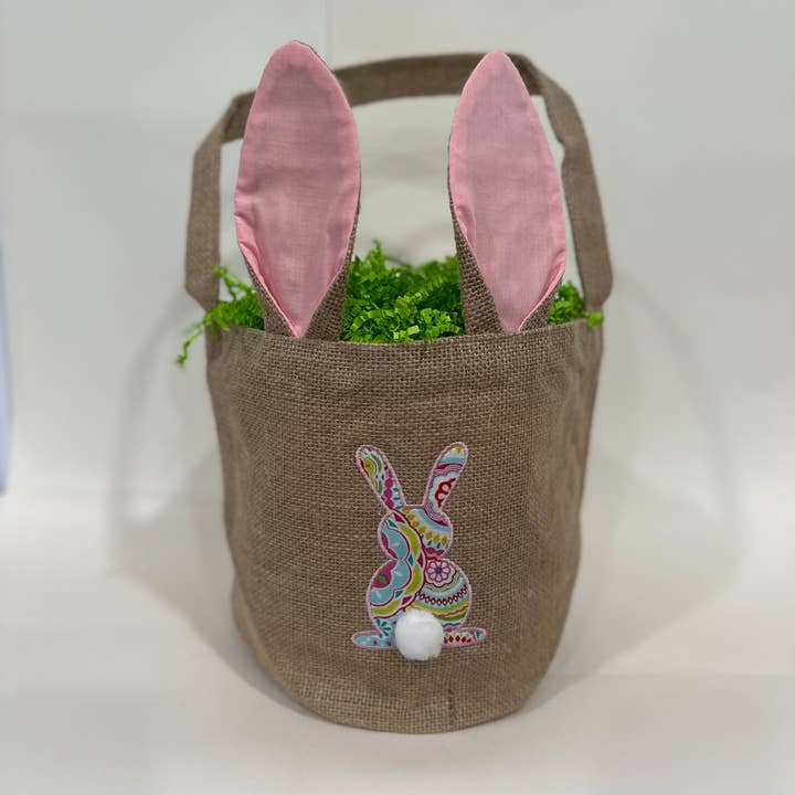 Gifts By Grace - Wholesale Basket - Kids & Baby - Easter Bunny Basket- Embroidered Easter Basket