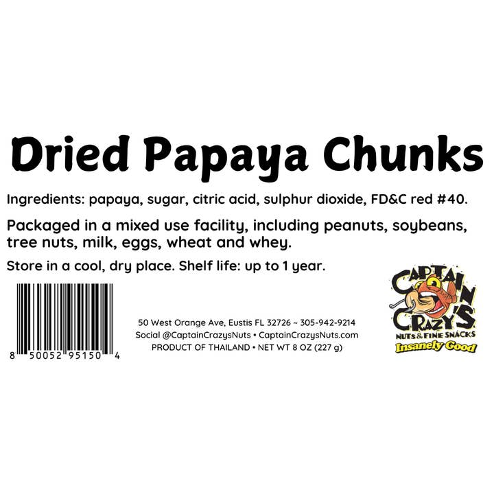 Captain Crazy’s Nuts and Fine Snacks - Wholesale Dried/Dehydrated Fruit - DRIED PAPAYA CHUNKS | Delicious Dried Fruit Snack3