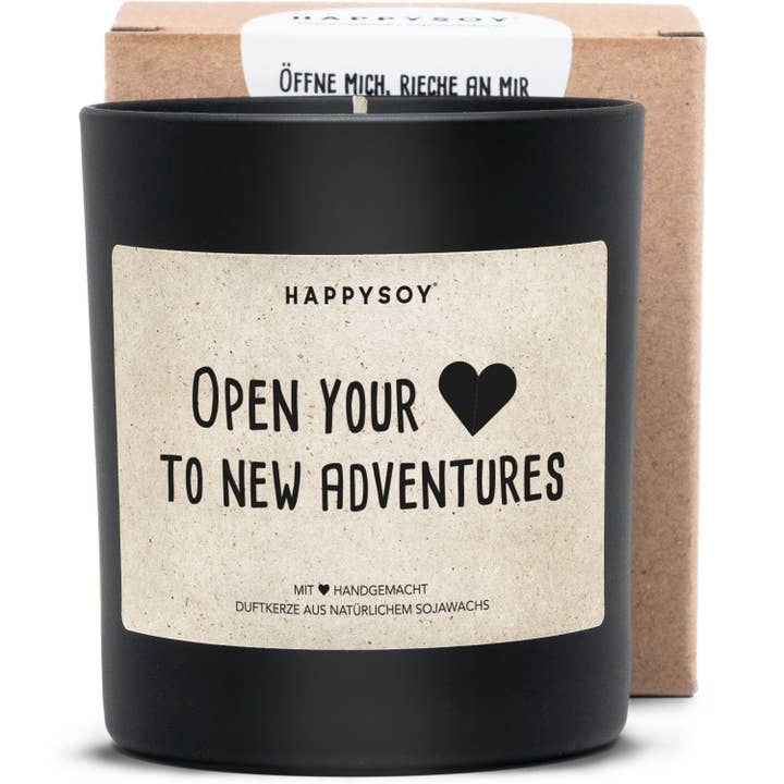 Duftkerze | Open your heart to new adventures für den Großhandel von Happysoy