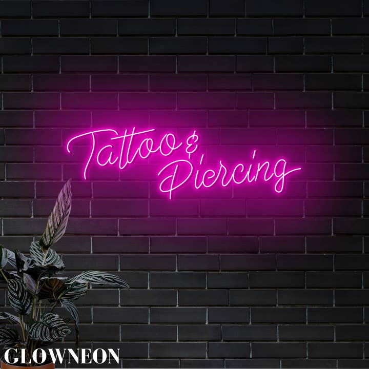 Tattoo & Piercing Neonlicht, Piercing Tattoo Winkelmuurkunst voor wholesale door Glow Neon