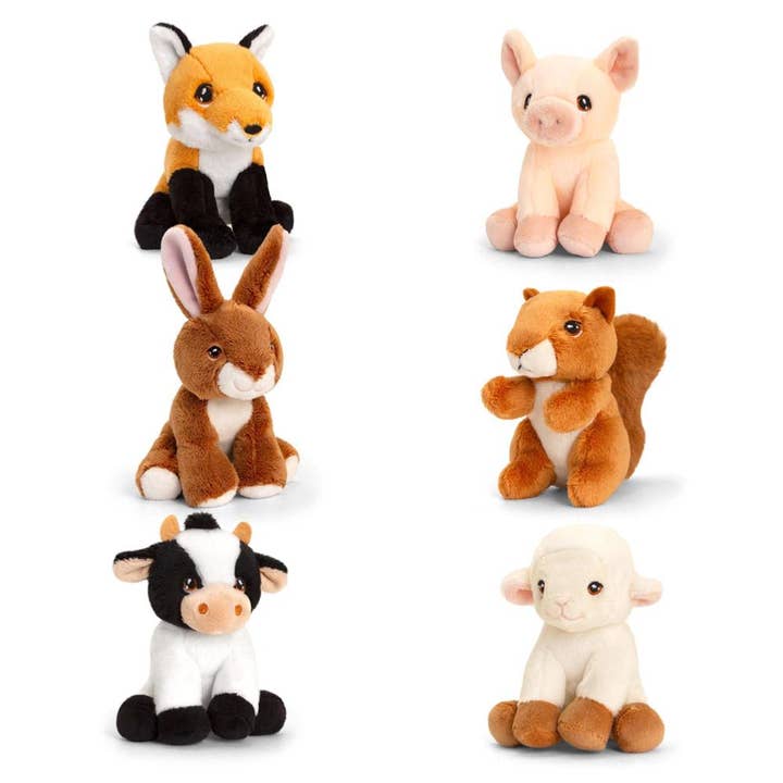 Shared Earth - Vente Peluche – enfant et bébé - 24 peluches écologiques - Animaux de la ferme
