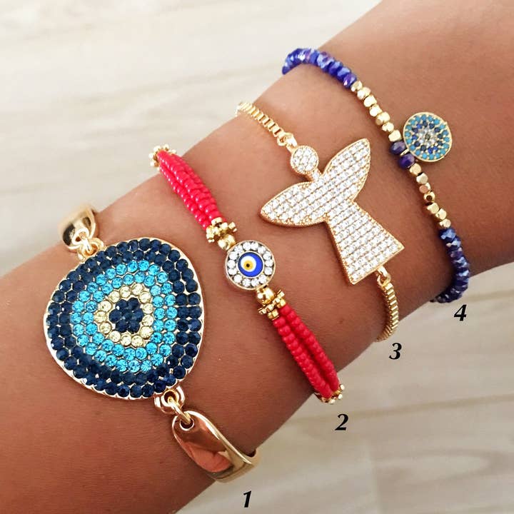 Collezione di bracciali Evil Eye, perline regolabili per la vendita all'ingrosso da parte di Evileyefavor