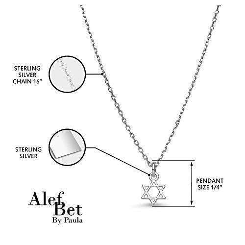 ALEF BET JEWELRY – Engroshandel Halskæde med vedhæng – Lille jødisk Davids stjerne halskæde i sølv eller guld