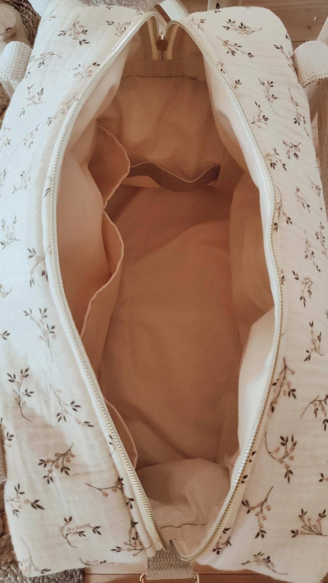 Les p'tites Merveilles de Bérénice - Wholesale Diaper Bag - Baby - Diaper bag/walk/weekend “Églantine” organic cotton4