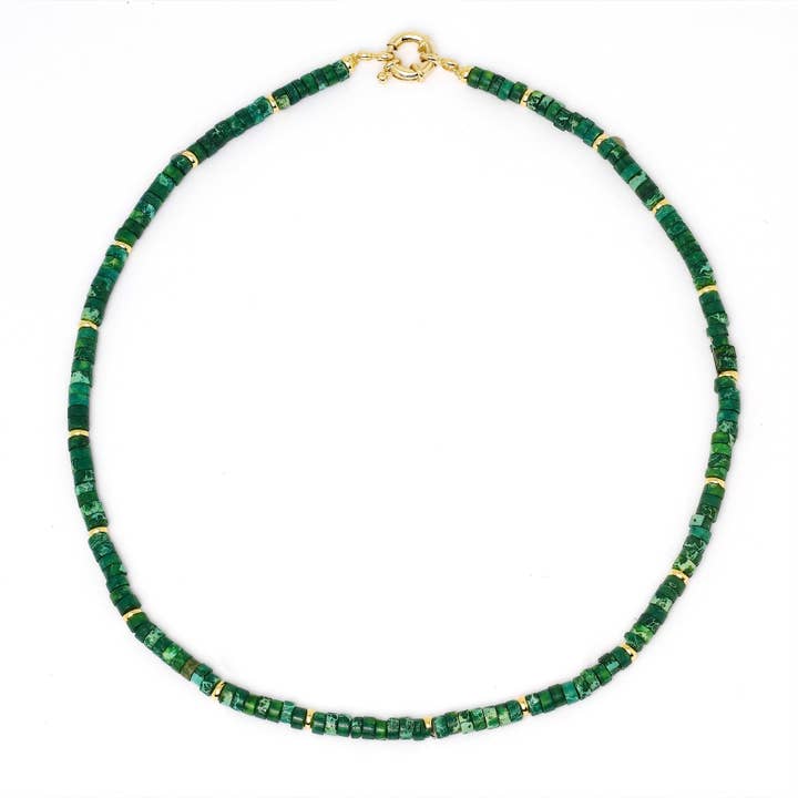 Choker en pierre d'empereur Matcha pour la vente par OIYA