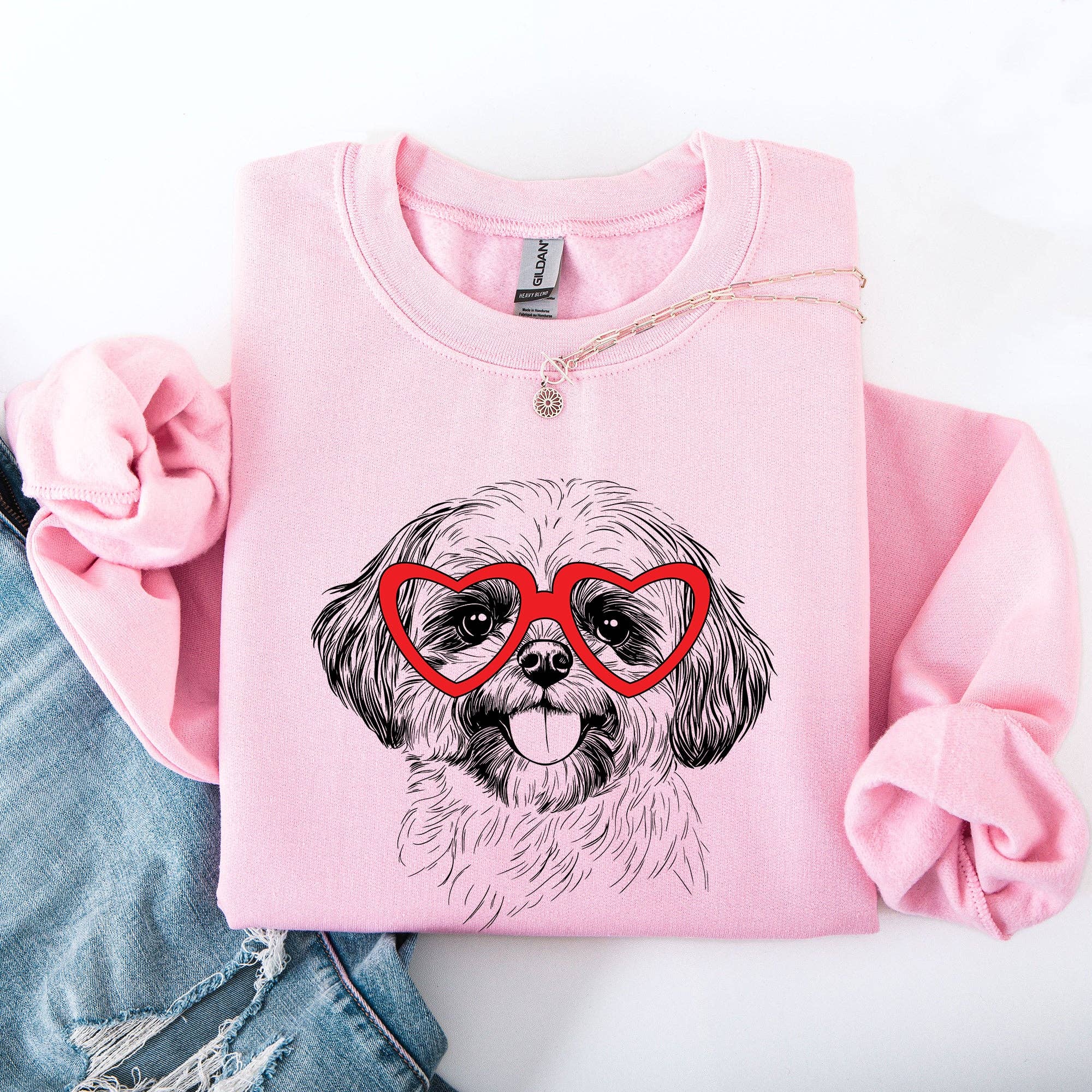 Refinery Number One LLC - Wholesale Graphic Sweatshirt - Unisex - Shih Tzu, Pet, Dog Breed, Valentine's Sweatshirt1