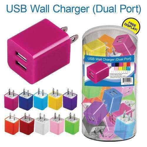 Caricatore USB da parete a doppia porta da 36 pezzi per la vendita all'ingrosso da parte di Deluxe Import Trading