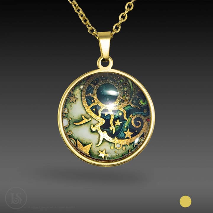 Antieke man in de maan, grote hanger, 28 mm voor wholesale door Liz Sabol Jewelry Art