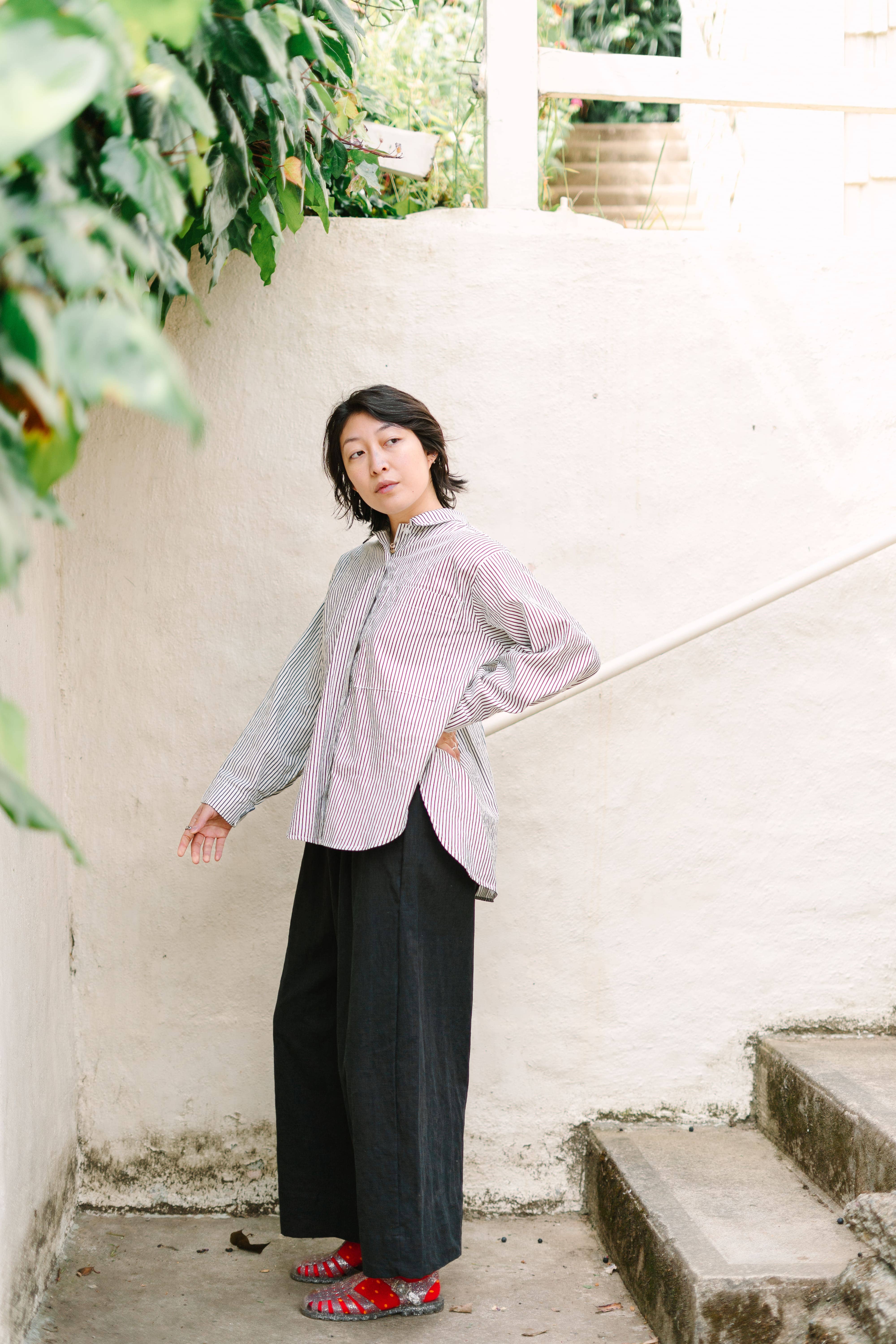 Nettle Studios - Wholesale Button Down Shirt - Unisex - Size Inclusive Plus Size Long Sleeve Button Up Striped Linen14