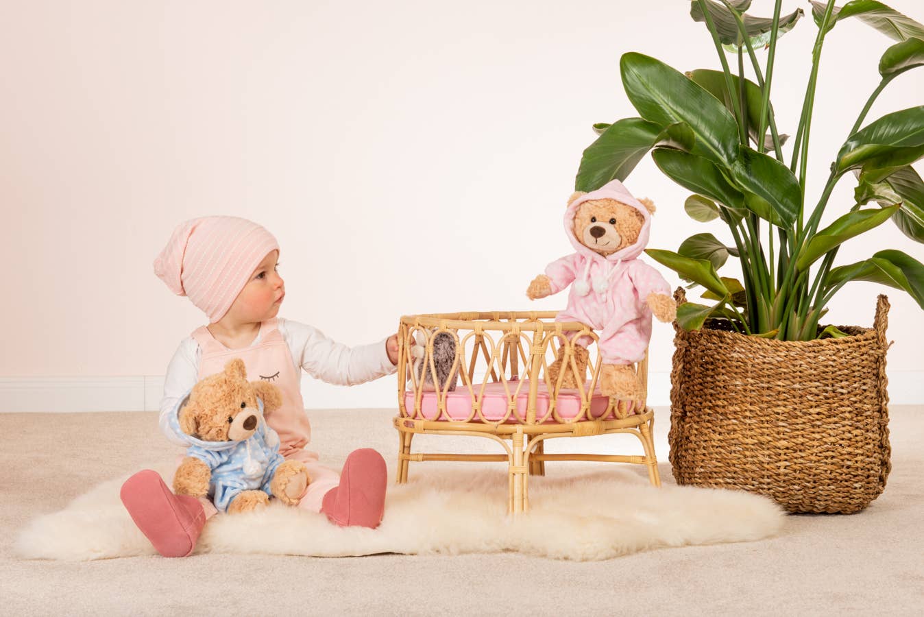 Teddy Hermann - Wholesale Stuffed/plush toy – Kids & baby - Pink pajamas bear 30 cm - plush toy - soft toy1