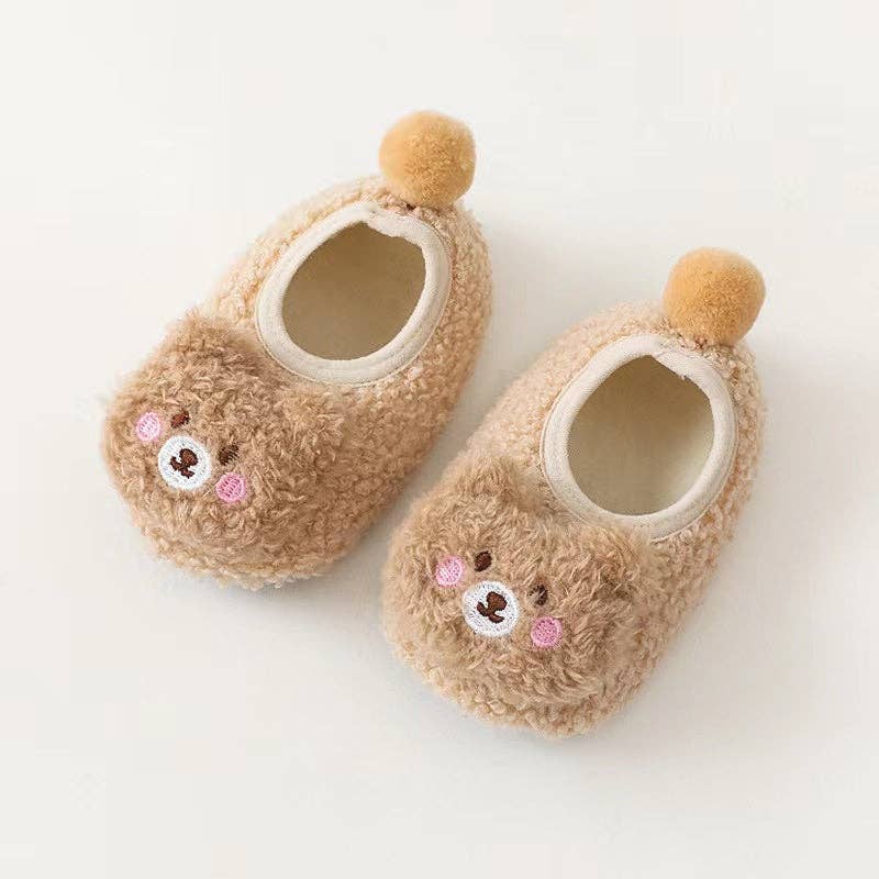 MyKids-USA® - Wholesale Slippers - Baby - Baby 3D Cartoon Bear Patched Pattern Non-Slip Warm Shoes1