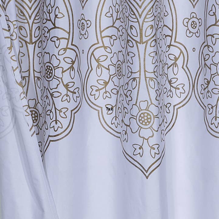 Dainty Home - Venta al por mayor Cortinas de ducha - Cortina de ducha Palace, 100% algodón, tejida con lúrex, color dorado1