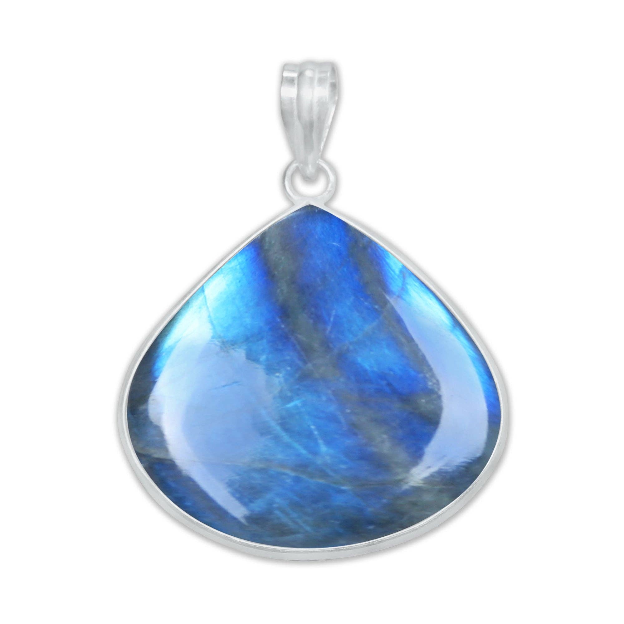 Handmade Jewels - Wholesale Individual Charm/Pendant - Labradorite Minimalist Pendants -  Handmade, Silver-Plated Brass, Wholesale20