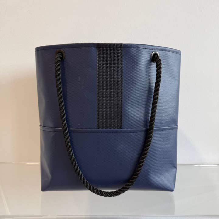 Fisherman Tote in Navy for wholesale by Alaina Marie