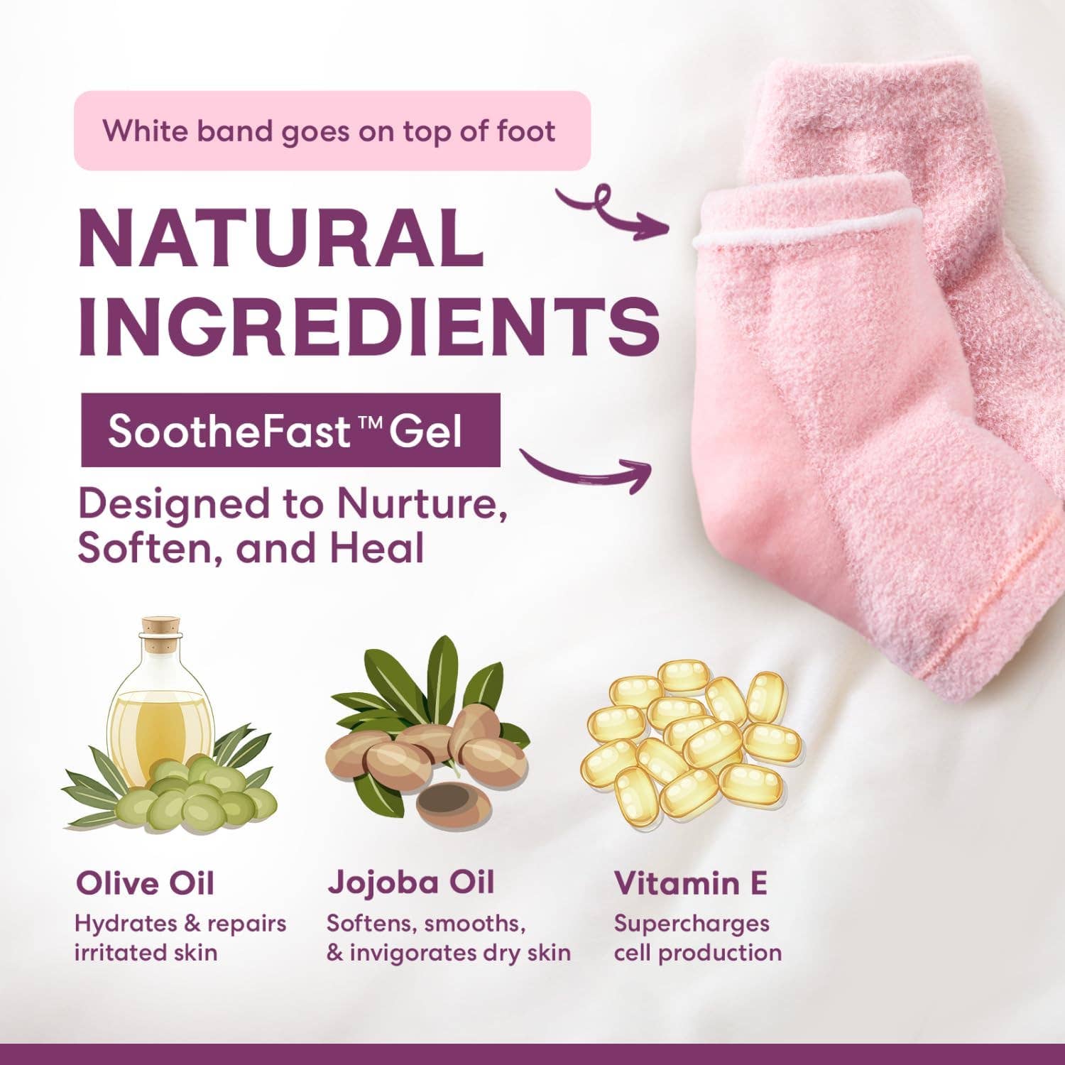 Dr. Frederick's Original - Wholesale Moisturizing Socks - Moisturizing Heel Socks - Fuzzy - 1 Pair - Relaxing Rose7