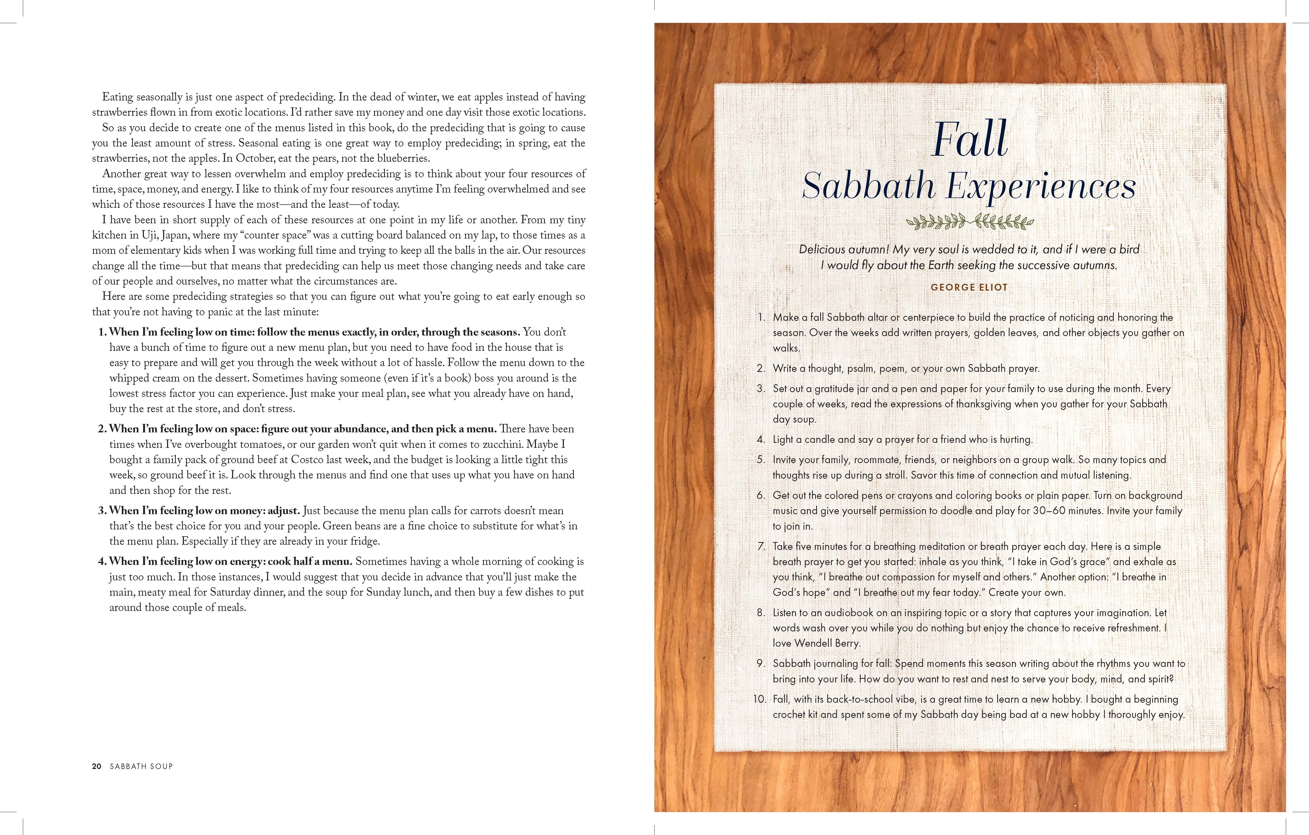 Harvest House Publishers Gift & Specialty Books - Wholesale Cookbooks & Food - Sabbath Soup:  Weekly Menus and Rhythms7