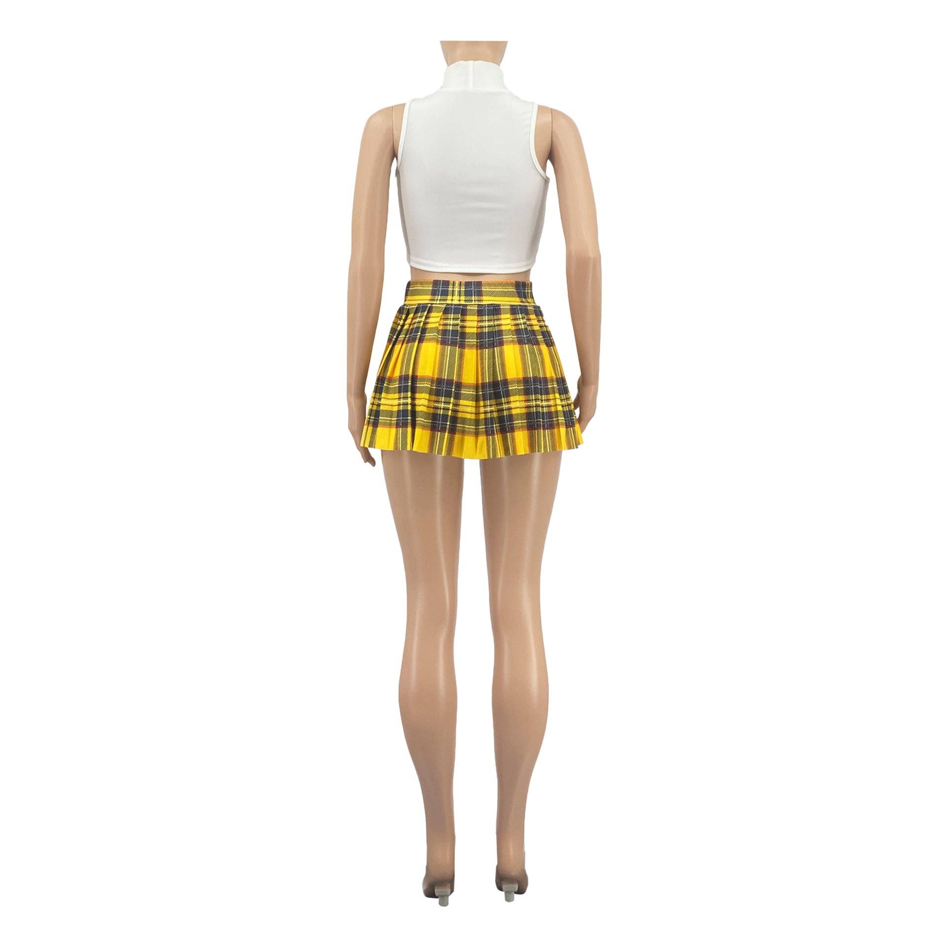 MB Fashion Wholesale - Wholesale Skirt - Women's - MB FASHION HIGH WAISTED PLAID MINI SKIRT 1347LY48