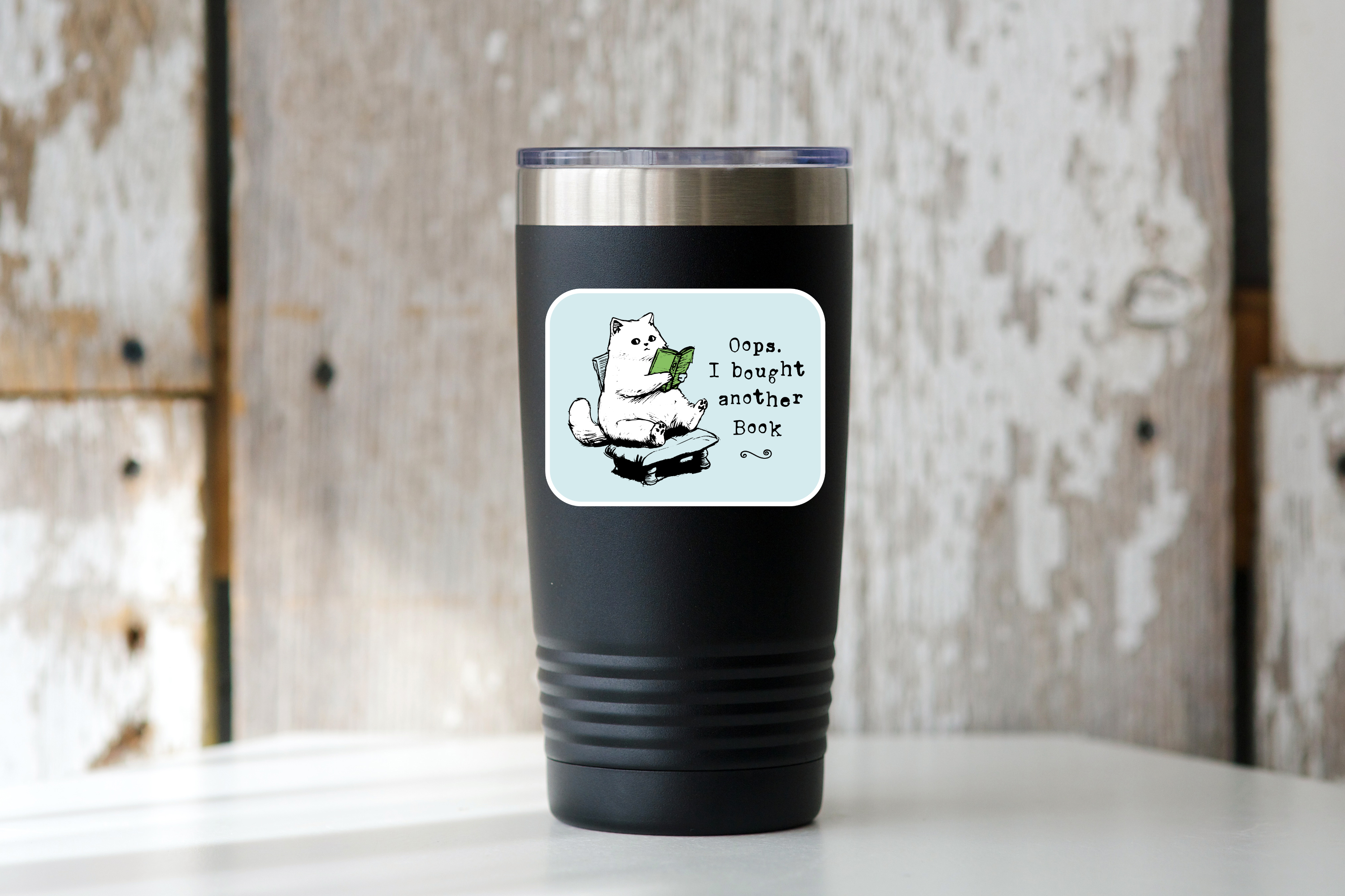 Yarnival - Wholesale Sticker - Oops I Bought Another Book Sticker - cat, cute, funny, shop1