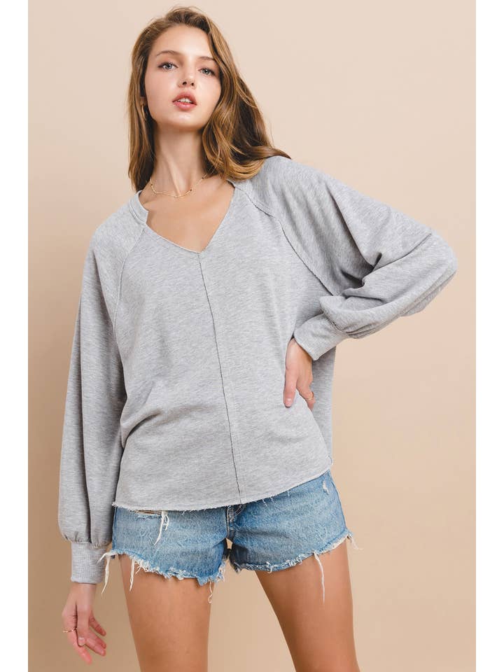 Ces Femme USA - Wholesale Sweatshirt - Women's - Knit Solid French Terry Sweatshirt / TLU13335SA