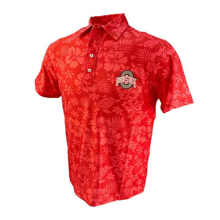 Ohio State Buckeyes Men's Turtle SS Polo - Red for wholesale by Wes and Willy