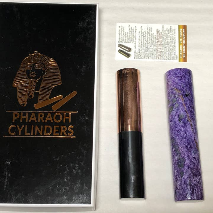 Pharaoh Cylinders, Level 5, 6in, Copper/Shungite & Char for wholesale by Elite Gems