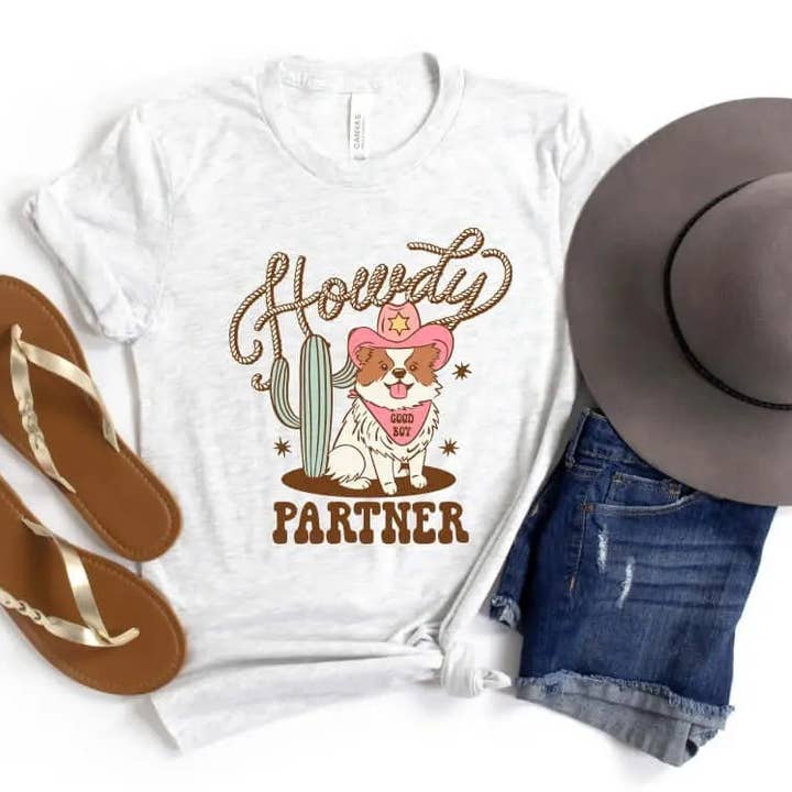 Howdy Partner Tee for wholesale by Uppercrufts, LLC